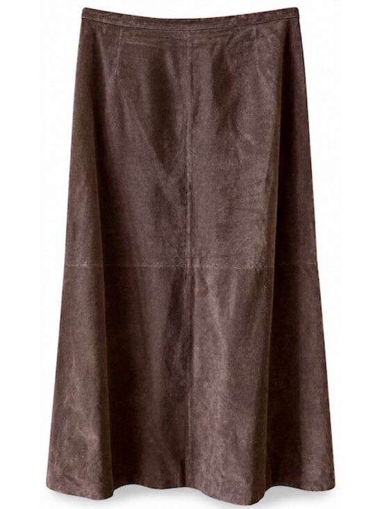 Bagatelle Dresses & Skirts - Vintage 90s Bagatelle Chocolate Brown Suede Maxi Skirt 22 Plus Size Straight EUC